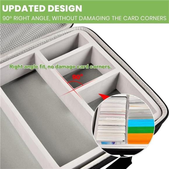 Card Storage Case for Trading Cards, 2000+ Card Deck Box, Card Holder (Grey) - Picture 3 of 7